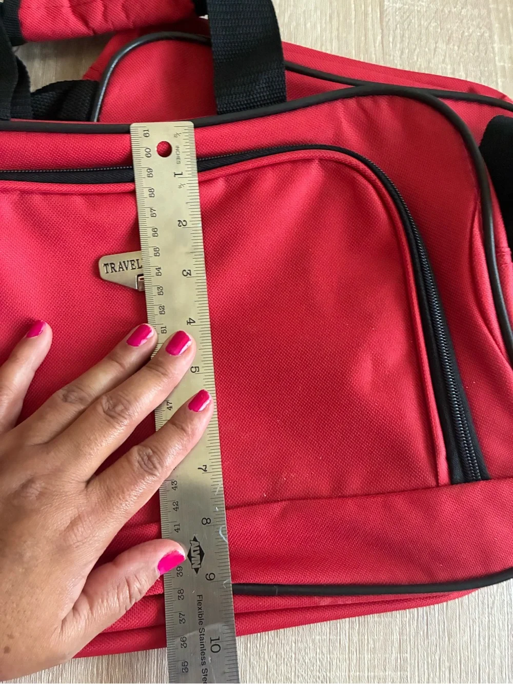 Red Men's Carry Bag with Accessory Pouch